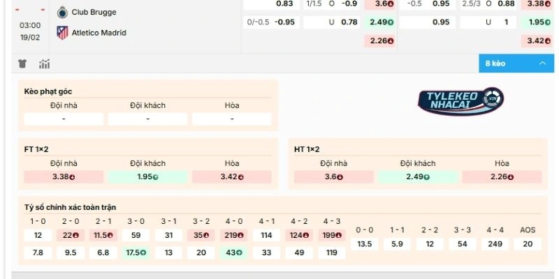 Chọn cửa sáng vào tiền Club Brugge vs Atletico de Madrid